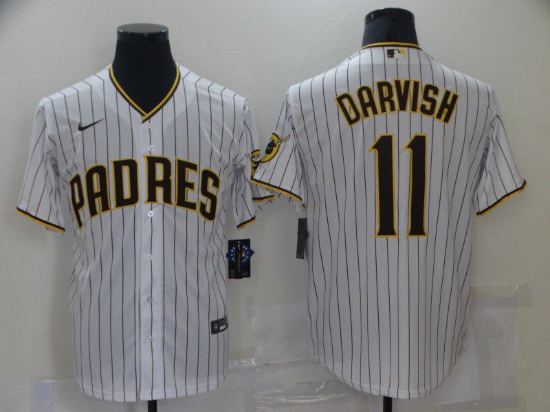 Men San Diego Padres 11 Darvish White stripe Game 2021 Nike MLB Jersey